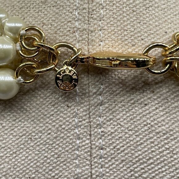 J. Crew Twisted Hammock Five-Strand Graduated Size White Pearl Necklace Dust Bag - Picture 5 of 5